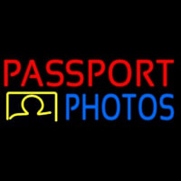 Red Passport Blue Photos Neon Sign