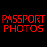 Red Passport Photos Neon Sign