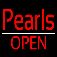 Red Pearls Open Neon Sign