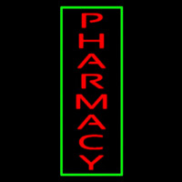 Red Pharmacy Green Border Neon Sign