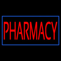 Red Pharmacy Green Border Neon Sign