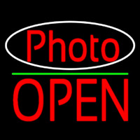 Red Photo With Open 1 Neon Sign