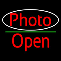 Red Photo With Open 2 Neon Sign