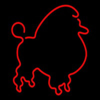 Red Poodle Dog Neon Sign