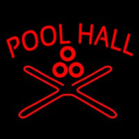 Red Pool Hall Neon Sign