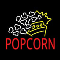 Red Popcorn With Logo Neon Sign