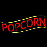 Red Popcorn Yellow Line Neon Sign