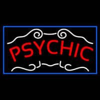 Red Psychic Blue Border Neon Sign
