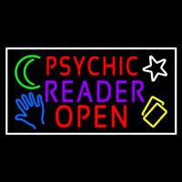 Red Psychic Purple Reader Red Open Block White Border Neon Sign