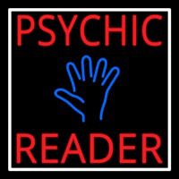 Red Psychic Reader Blue Palm With White Border Neon Sign