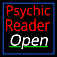 Red Psychic Reader White Open Neon Sign