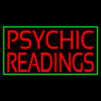 Red Psychic Readings Green Border Neon Sign