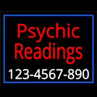 Red Psychic Readings With White Phone Number Neon Sign