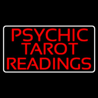 Red Psychic Tarot Readings Block With Border Neon Sign