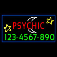 Red Psychic White Logo Phone Number Neon Sign