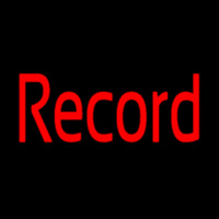 Red Record Cursive Neon Sign