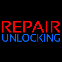 Red Repair Blue Unlocking Block Neon Sign