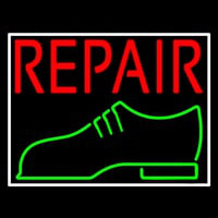 Red Repair Shoe Logo Neon Sign