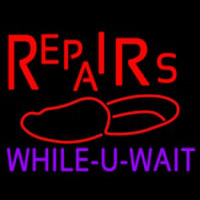 Red Repairs Purple While You Wait Neon Sign