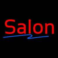 Red Salon Blue Line Neon Sign