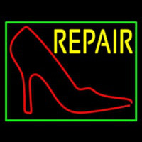 Red Sandal Logo Repair With Border Neon Sign