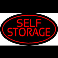 Red Self Storage Oval Neon Sign
