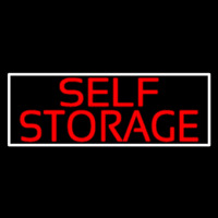 Red Self Storage White Border Neon Sign