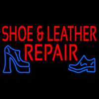 Red Shoe And Leather Repair Neon Sign