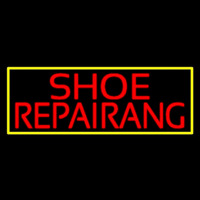 Red Shoe Repairing With Border Neon Sign