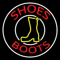 Red Shoes Boots White Border Neon Sign