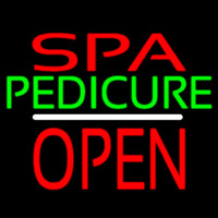 Red Spa Green Pedicure White Line Open Neon Sign