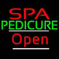 Red Spa Pedicure Slant Red Open Neon Sign