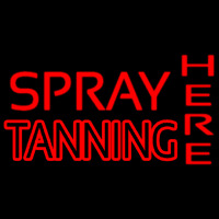 Red Spray Tanning Here Neon Sign