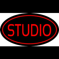 Red Studio Oval Neon Sign