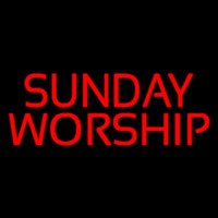 Red Sunday Worship Neon Sign