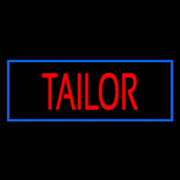 Red Tailor With Blue Border Neon Sign