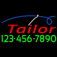 Red Tailor With Phone Number Neon Sign