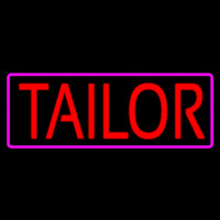 Red Tailor With Pink Border Neon Sign