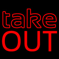 Red Take Out Neon Sign