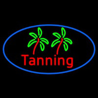 Red Tanning With Palm Tree Neon Sign
