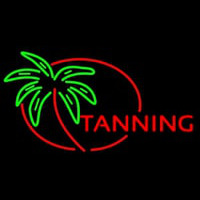 Red Tanning With Palm Tree Neon Sign