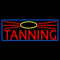 Red Tanning With Sun Logo Neon Sign