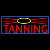 Red Tanning With Sun Logo Neon Sign