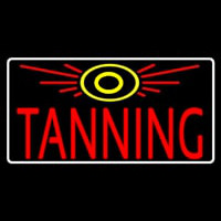 Red Tanning With Sun Logo Neon Sign