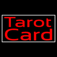 Red Tarot Card And White Neon Sign
