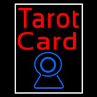 Red Tarot Card Blue Crystal With White Border Neon Sign