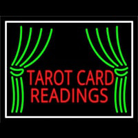 Red Tarot Card Readings With White Border Neon Sign