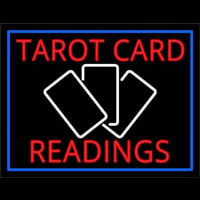 Red Tarot Cards Readings And White Border Neon Sign