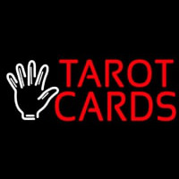 Red Tarot Cards White Palm Neon Sign