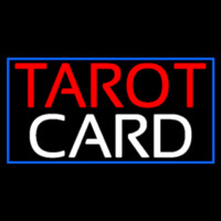 Red Tarot White Card And Blue Border Neon Sign